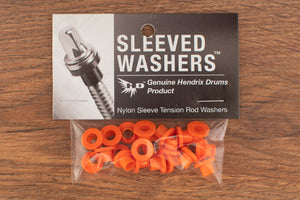 HENDRIX DRUMS ORANGE NYLON SLEEVED WASHERS FOR TENSION RODS, 20 PACK