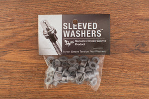 HENDRIX DRUMS LIGHT GREY NYLON SLEEVED WASHERS FOR TENSION RODS, 50 PACK