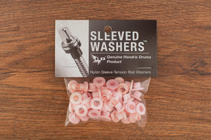 HENDRIX DRUMS PINK NYLON SLEEVED WASHERS FOR TENSION RODS, 50 PACK