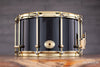 NOBLE & COOLEY 14 X 8 SS CLASSIC SOLID MAPLE SHELL SNARE DRUM, PIANO BLACK, BRASS FITTINGS