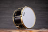 NOBLE & COOLEY 14 X 8 SS CLASSIC SOLID MAPLE SHELL SNARE DRUM, PIANO BLACK, BRASS FITTINGS