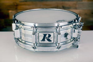 ROGERS 14 X 5 DYNA-SONIC BIG R BADGE, CHROME ON BRASS, EARLY 70'S (PRE-LOVED)