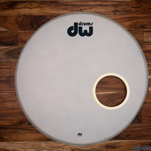 DW 24" COATED WHITE BASS DRUM LOGO HEAD / PRE-LOVED