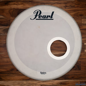 PEARL 24" MASTERS COATED WHITE BASS DRUM LOGO HEAD / PRE-LOVED