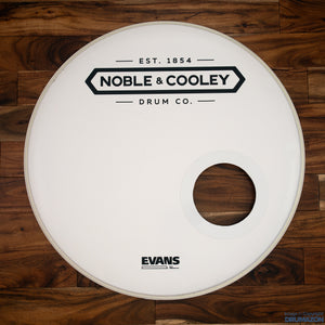 NOBLE & COOLEY 22" SMOOTH WHITE BASS DRUM LOGO HEAD / EVANS EQ3 / PRE-LOVED