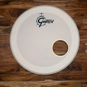 GRETSCH 22" P3 COATED WHITE BASS DRUM LOGO HEAD / PRE-LOVED