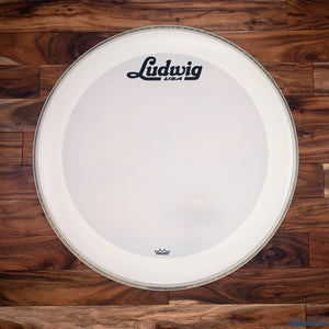 LUDWIG 22" P3 SMOOTH WHITE BASS DRUM LOGO HEAD / OUT OF BOX STOCK