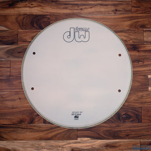 DW 20" DESIGN COATED WHITE BASS DRUM LOGO HEAD / NEW OLD STOCK