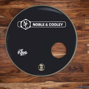 NOBLE & COOLEY 22" BLACK BASS DRUM LOGO HEAD / EVANS EQ3 / VINTAGE PRE-LOVED