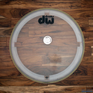 DW 22" CLEAR COATED BASS DRUM LOGO HEAD  / PRE-LOVED