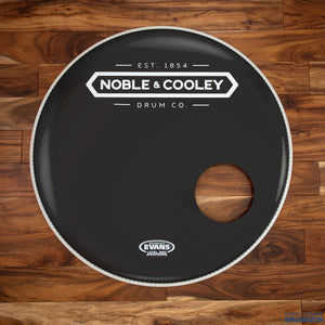 NOBLE & COOLEY 22" BLACK BASS DRUM LOGO HEAD / EVANS EQ3 / PRE-LOVED