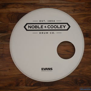 NOBLE & COOLEY 20" EQ3 SMOOTH WHITE BASS DRUM LOGO HEAD / NEW OLD STOCK