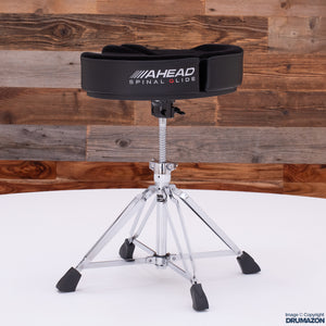 AHEAD SPINAL G SADDLE DRUM THRONE WITH 4 LEG BASE, BLACK