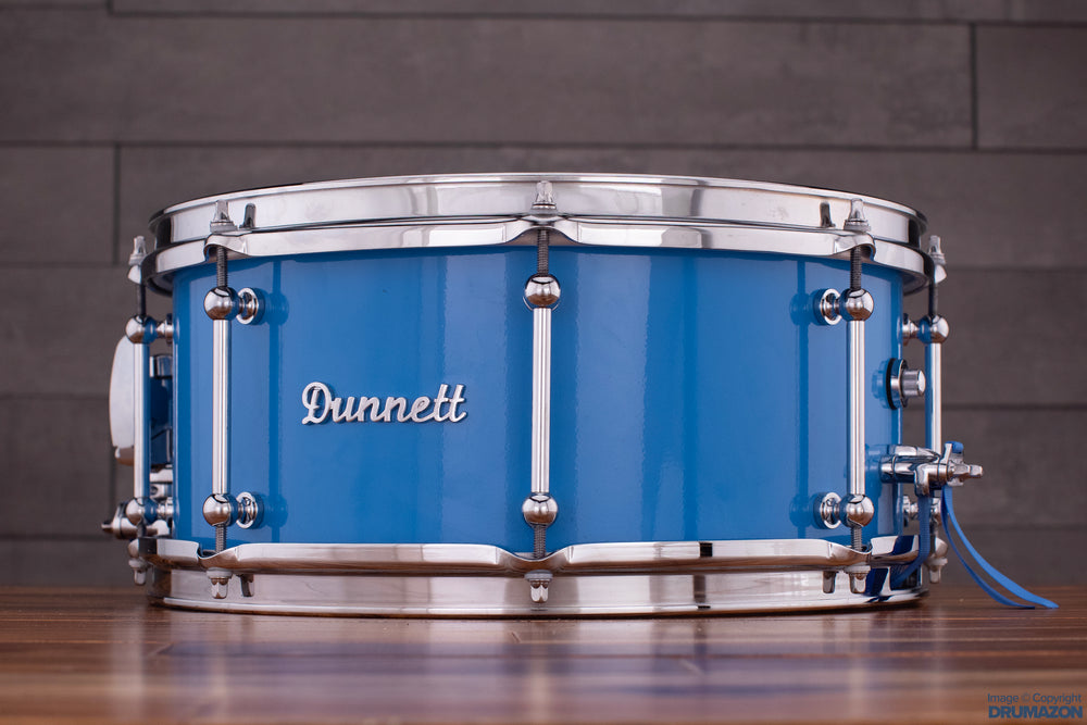 DUNNETT 14 X 6.5 CARBON STEEL SNARE DRUM CERA BLUE PRE LOVED