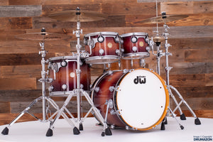 DW DRUM WORKSHOP 30TH ANNIVERSARY TIMELESS TIMBRE BIRCH 4 PIECE DRUM KIT PURPLE MAGENTA BURST