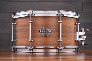 EVETTS 13 X 7 SPOTTED GUM SNARE DRUM, NATURAL SMOOTH SATIN