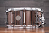 EVETTS 14 X 6.5 TASMANIAN BLACKWOOD SNARE DRUM, EBONY MAKASSAR VERTICAL GLOSS VENEER