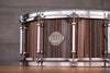 EVETTS 14 X 6.5 TASMANIAN BLACKWOOD SNARE DRUM, EBONY MAKASSAR VERTICAL GLOSS VENEER