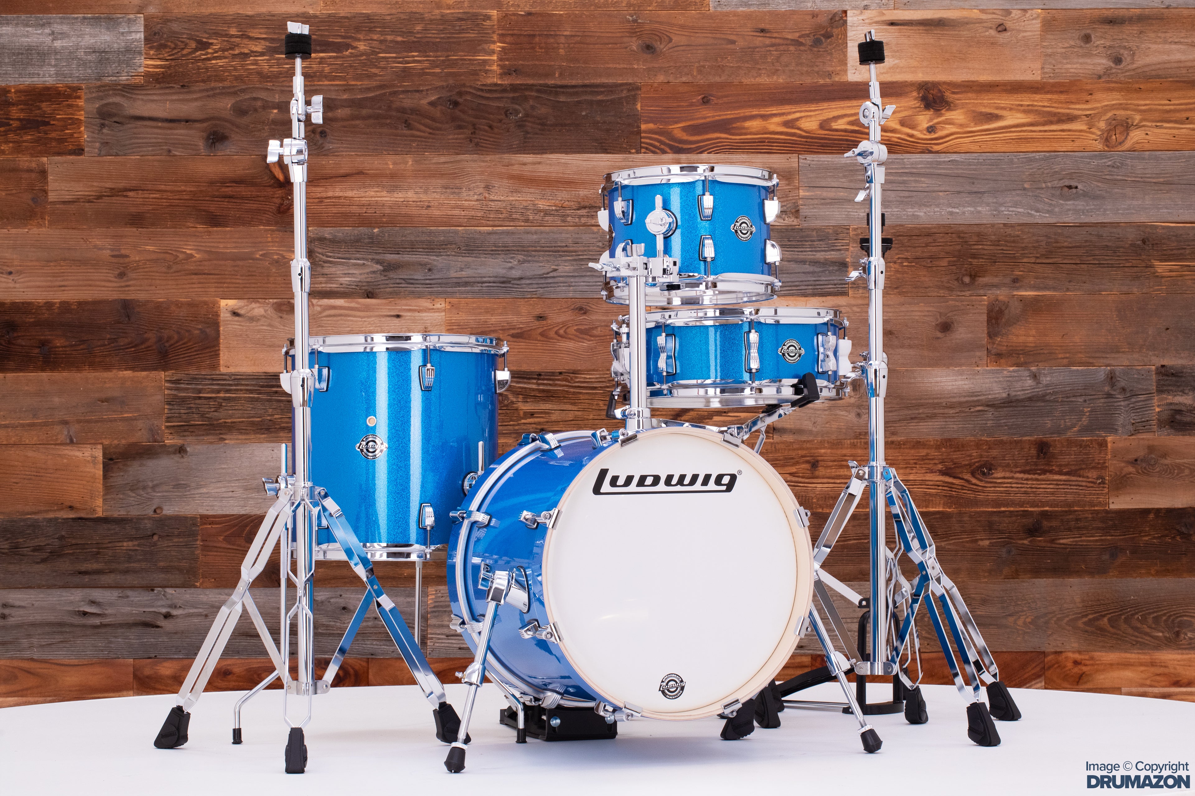 LUDWIG BREAKBEATS BY QUESTLOVE 4 PIECE DRUM KIT BLUE SPARKLE Drumazon