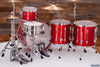 LUDWIG CLASSIC MAPLE 4 PIECE DRUM KIT, DIABLO RED LACQUER, MACH LUGS, CUSTOM ORDERED