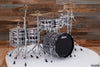 LUDWIG CLASSIC MAPLE 7 PIECE DRUM KIT, DIGITAL BLACK SPARKLE, MACH LUGS, CUSTOM ORDERED