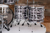 LUDWIG CLASSIC MAPLE 7 PIECE DRUM KIT, DIGITAL BLACK SPARKLE, MACH LUGS, CUSTOM ORDERED