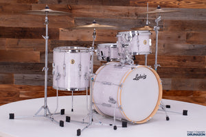 LUDWIG CONTINENTAL CLUB 4 PIECE DOWNBEAT DRUM KIT, WHITE MARINE PEARL