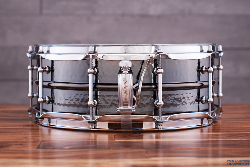 LUDWIG 14 X 5 LB416KT BLACK BEAUTY SNARE DRUM, HAMMERED BRASS SHELL –  Drumazon