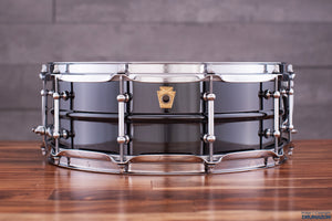 LUDWIG 14 X 5 LB416T BLACK BEAUTY SNARE DRUM, BRASS SHELL