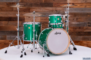 LUDWIG CONTINENTAL 4 PIECE DRUM KIT, GREEN SPARKLE