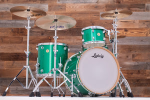 LUDWIG CONTINENTAL 4 PIECE DRUM KIT, GREEN SPARKLE