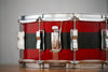 LUDWIG 14 X 6.5 VISTALITE SNARE DRUM, 50TH ANNIVERSARY PATTERN A RED SPARKLE SMOKE RED SPARKLE