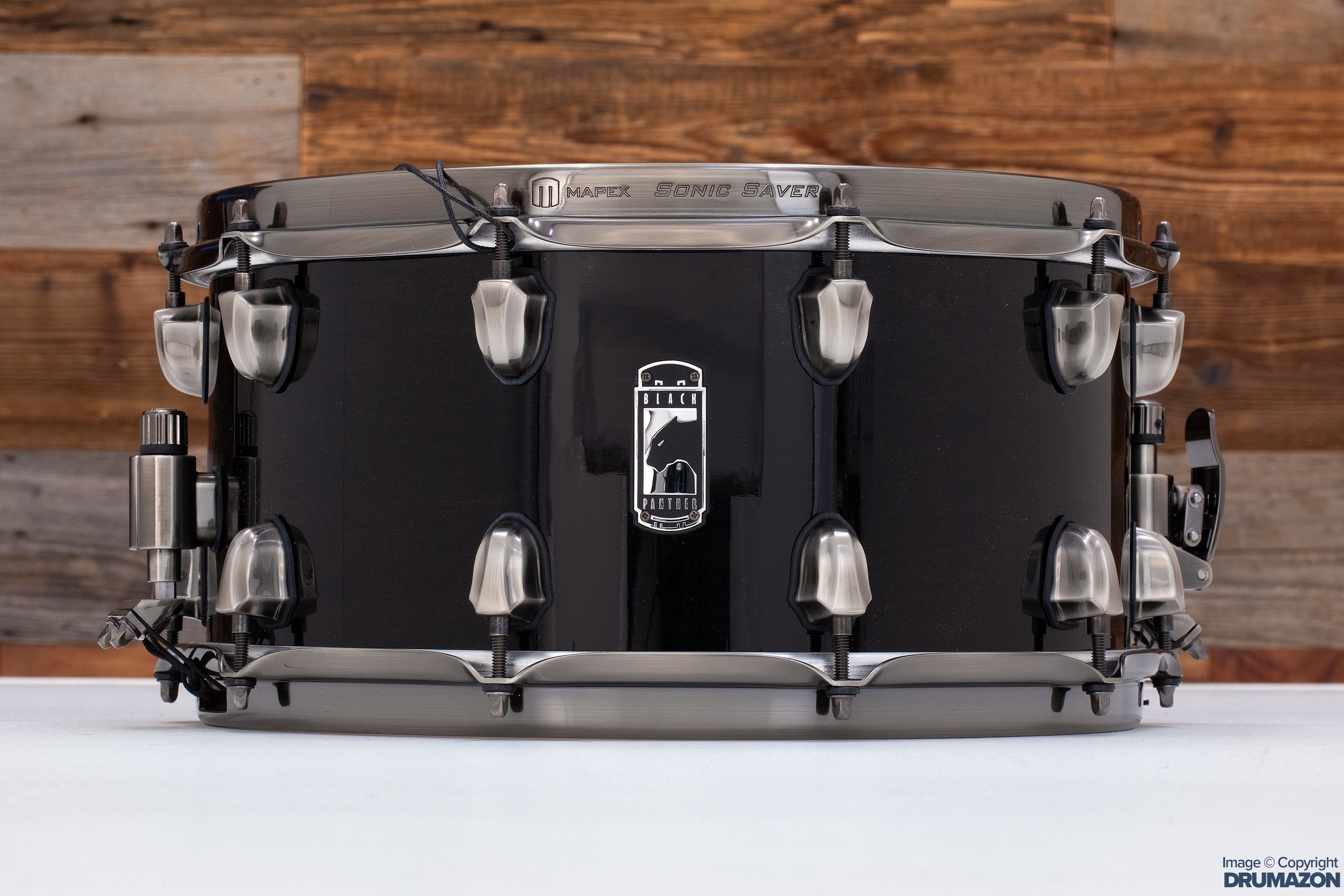 MAPEX BLACK PANTHER PHATBOB 14 X 7 MAPLE SNARE DRUM TRANSPARENT BLACK Drumazon