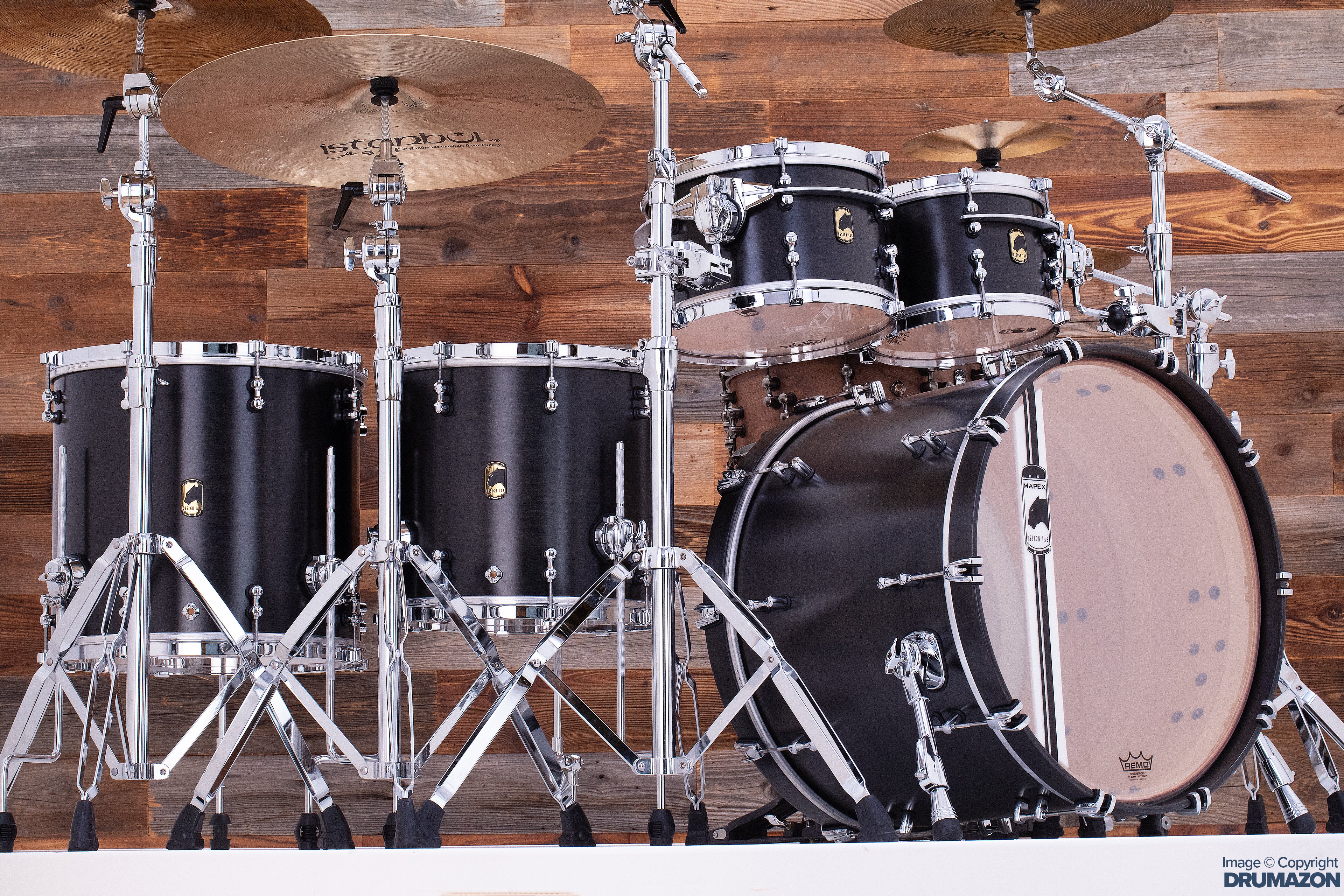 MAPEX BLACK PANTHER DESIGN LAB EQUINOX 5 PIECE DRUM KIT SATIN FLAT BL Drumazon