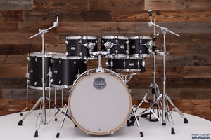 MAPEX MARS MAPLE 7 PIECE STUDIOEASE DRUM KIT, MATTE BLACK (EX-DISPLAY, FREE TOM)