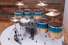 MAPEX SATURN CLASSIC BIG SIZE 6 PIECE 3 UP / 2 DOWN DRUM KIT, AQUA FADE