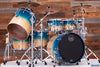 MAPEX SATURN CLASSIC 7 PIECE 3 UP / 2 DOWN DRUM KIT WITH GONG DRUM, AQUA FADE