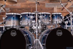 MAPEX SATURN CLASSIC 9 PIECE MONSTER DOUBLE BASS DRUM KIT, TEAL BLUE FADE