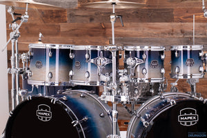 MAPEX SATURN CLASSIC 9 PIECE MONSTER DOUBLE BASS DRUM KIT, TEAL BLUE FADE