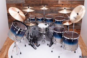 MAPEX SATURN CLASSIC 9 PIECE MONSTER DOUBLE BASS DRUM KIT, TEAL BLUE FADE