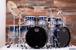 MAPEX SATURN CLASSIC 9 PIECE MONSTER DOUBLE BASS DRUM KIT, TEAL BLUE FADE