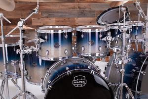 MAPEX SATURN CLASSIC 9 PIECE MONSTER DOUBLE BASS DRUM KIT, TEAL BLUE FADE