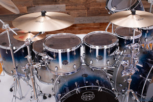 MAPEX SATURN CLASSIC 9 PIECE MONSTER DOUBLE BASS DRUM KIT, TEAL BLUE FADE