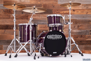 NOBLE & COOLEY WALNUT CLASSIC, 3 PIECE DRUM KIT, TRANSLUCENT PURPLE LACQUER (PRE-LOVED)