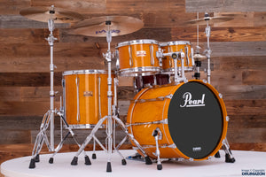 PEARL MLX PRESTIGE CUSTOM 4 PIECE DRUM KIT, LIQUID AMBER (PRE-LOVED)