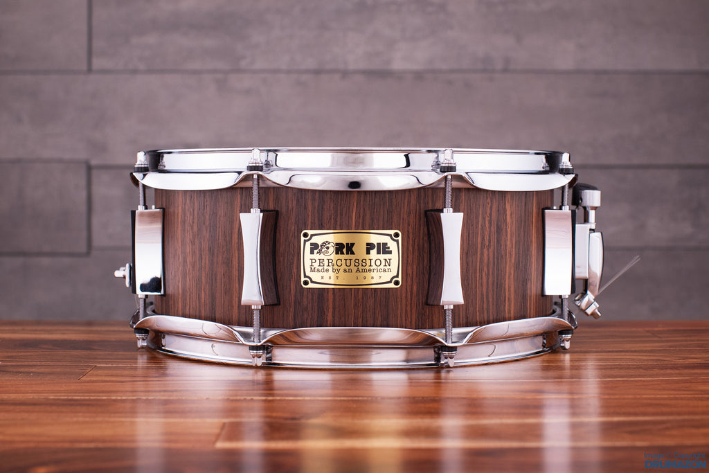 PORK PIE 12 X 5 MAPLE SNARE DRUM ROSEWOOD EXOTIC VENEER Drumazon