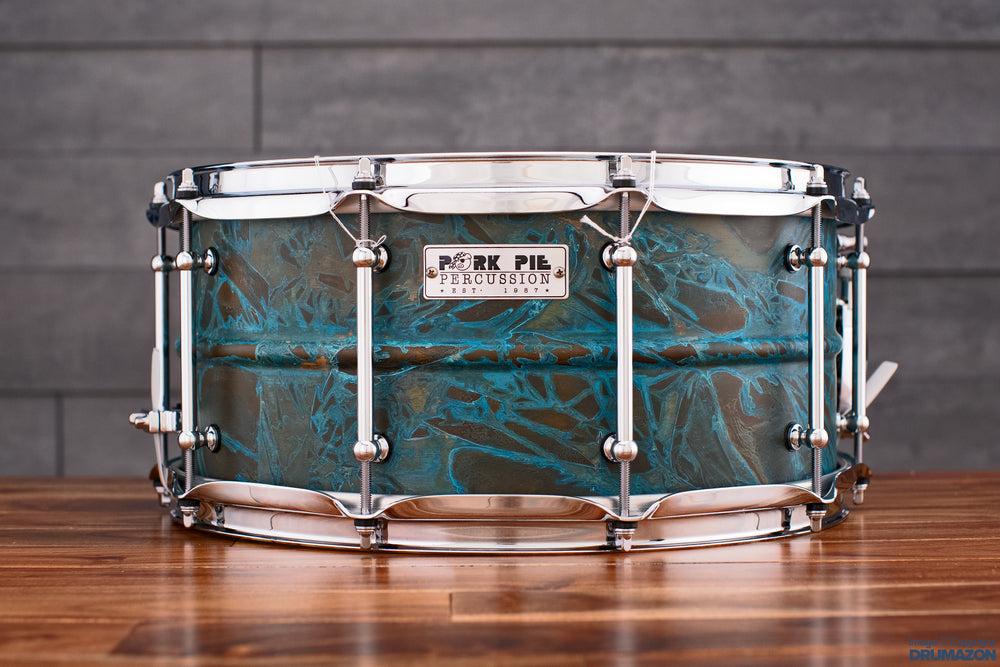 PORK PIE 14 X 6.5 PATINA BRASS SNARE DRUM – Drumazon