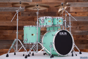 PORK PIE USA CUSTOM 5 PIECE DRUM KIT, SATIN SEAFOAM GREEN