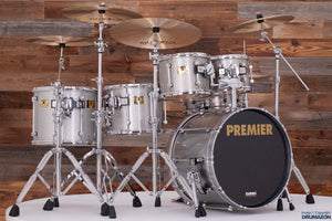 PREMIER SIGNIA MARQUIS 5 PIECE DRUM KIT, SILVER SPARKLE LACQUER (PRE-LOVED)