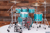 SAKAE OSAKA HERITAGE EVOLVED 5 PIECE MAPLE DRUM KIT, TURQUOISE CHAMPAGNE